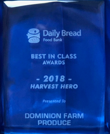 Daily Bread Food Bank - Best in Class Award